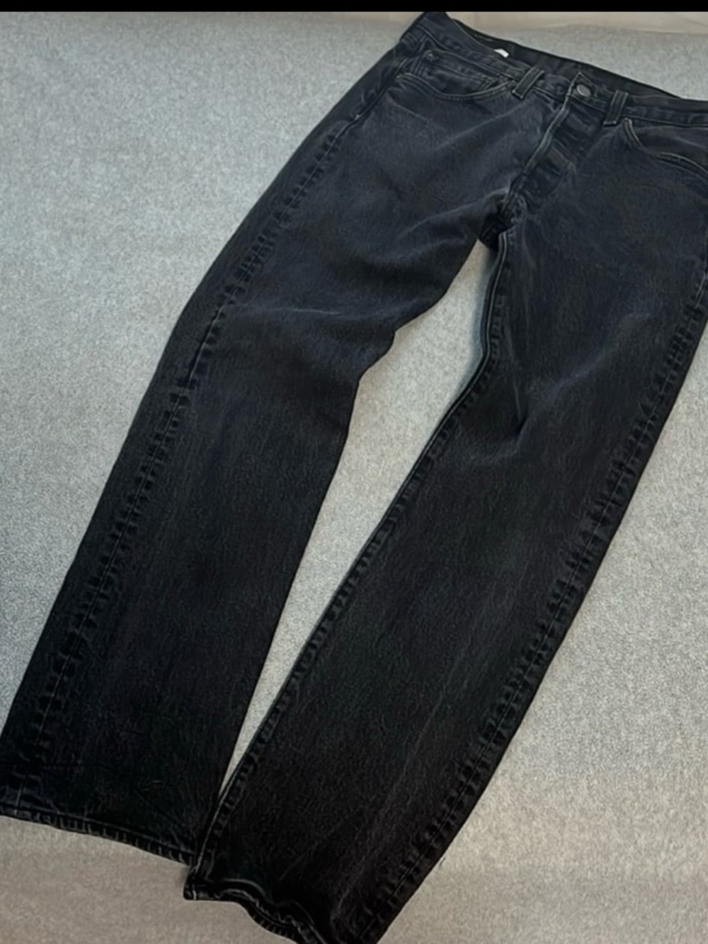 Levis 501 Black Jeans Mens Size 31 Button Fly Straight Indie